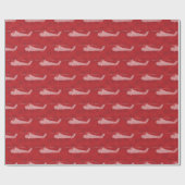 Sneeuwvlok Helikopters - Rood Cadeaupapier (Vlak)
