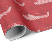 Sneeuwvlok Helikopters - Rood Cadeaupapier (Rol Hoek)