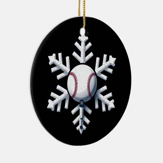 Sneeuwvlok Honkbal Speler Ball Winter Kinder Manne Keramisch Ornament (Rechts)