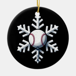 Sneeuwvlok Honkbal Speler Ball Winter Kinder Manne Keramisch Ornament