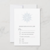 Sneeuwvlok Ice Blue Elegante Winter Bruiloft RSVP Kaartje (Voorkant)