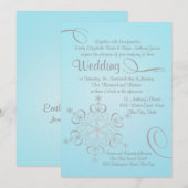 Sneeuwvlok Ice Blue en Silver Winter Wedding Kaart (Voorkant / Achterkant)