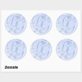Sneeuwvlok Ice Blue Ronde Sticker (Vel)