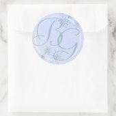 Sneeuwvlok Ice Blue Ronde Sticker (Tas)