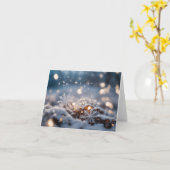 sneeuwvlok ijskristallen sneeuw vallende Kerstmis Kaart (Gele Bloem)