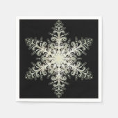 Sneeuwvlok ijzig kant winter wit en zwart elegant servet (Voorkant)