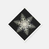 Sneeuwvlok ijzig kant winter wit en zwart elegant servet (Hoek)