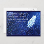 sneeuwvlok in blauwe 7 haiku's feestdagenkaart (Voorkant / Achterkant)