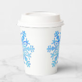 Sneeuwvlok in blauwe tinten papieren bekers (Links)