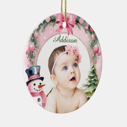 Sneeuwvlok ingelijst Ornament - gepersonaliseerd (Rechts)