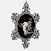 Sneeuwvlok ingelijste Koe Ornament (Links)