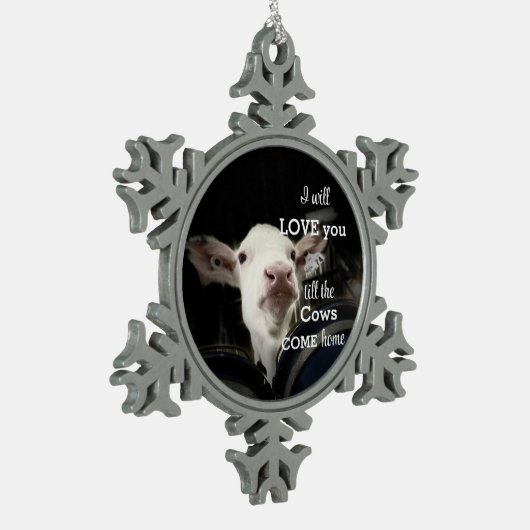 Sneeuwvlok ingelijste Koe Ornament (Links)