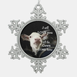 Sneeuwvlok ingelijste Koe Ornament