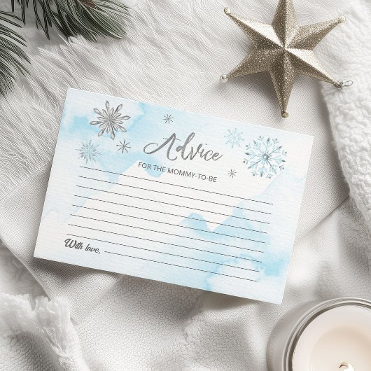 sneeuwvlok is onderweg naar Baby shower Advice Car Kaart