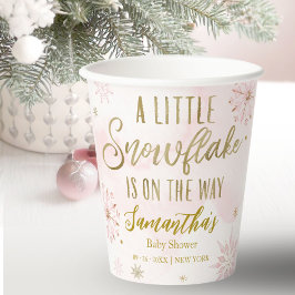 sneeuwvlok is onderweg naar Baby shower Papieren Bekers