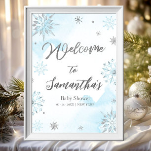 Sneeuwvlok is op komst Baby Shower Welkom Bord Poster
