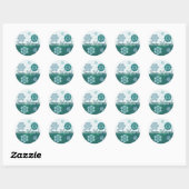 Sneeuwvlok Jeweled 3D GEPERSONALISEERD Ronde Sticker (Vel)