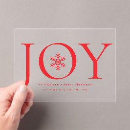 Sneeuwvlok Joy Familie Fotocollage Kerstmis Acryl Uitnodigingen