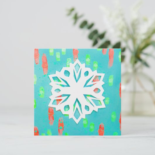 Sneeuwvlok kaart (Staand voorkant)