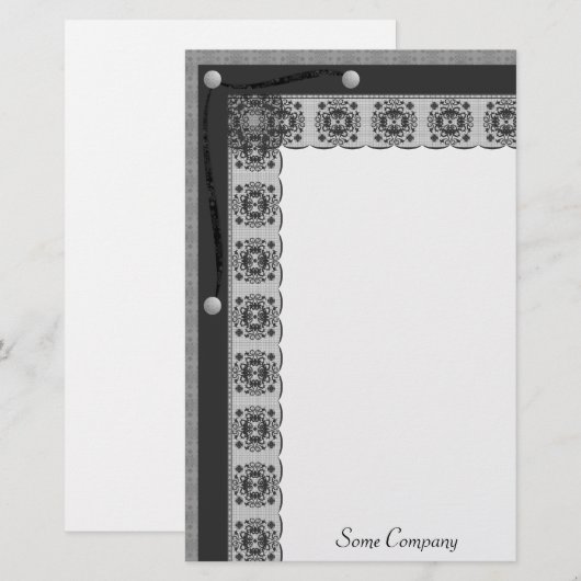 Sneeuwvlok Kant en Brads Set (zwart en wit) Briefpapier (Voorkant / Achterkant)