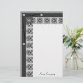 Sneeuwvlok Kant en Brads Set (zwart en wit) Briefpapier (Staand voorkant)