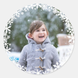 Sneeuwvlok Kant Foto Vakantie Sticker