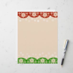 Sneeuwvlok Kant Kerst Slinger Briefpapier Briefhoofd