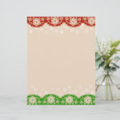 Sneeuwvlok Kant Kerst Slinger Briefpapier Briefhoofd (Staand voorkant)