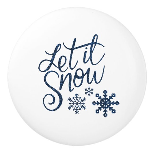 Sneeuwvlok Keramische Knop (Voorkant)