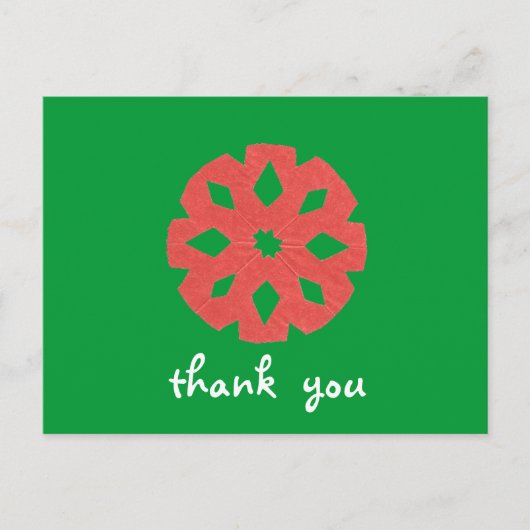 Sneeuwvlok Kerst bedankje Briefkaart (Voorkant)