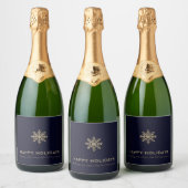 Sneeuwvlok Kerst Champagne Etiket (Flessen)