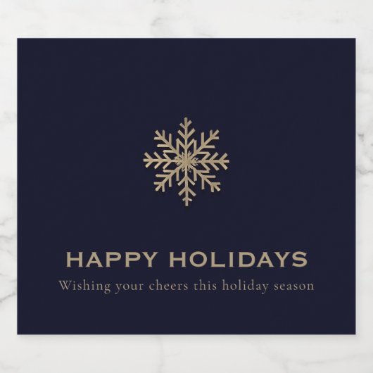 Sneeuwvlok Kerst Champagne Etiket (Enkel label)