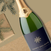 Sneeuwvlok Kerst Champagne Etiket