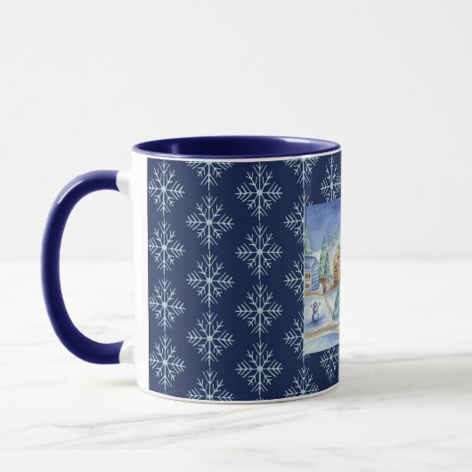 Sneeuwvlok Kerst Dorp Koffiemok Cadeau Mok (Links)