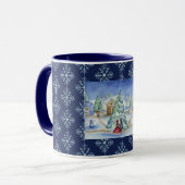 Sneeuwvlok Kerst Dorp Koffiemok Cadeau Mok (Voorkant links)