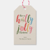 Sneeuwvlok Kerst Kleurrijke Typografie Classic Cadeaulabel (Voorkant)