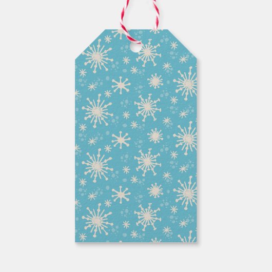 Sneeuwvlok Kerst Kleurrijke Typografie Classic Cadeaulabel (Achterkant)