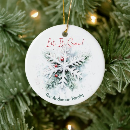Sneeuwvlok Kerst Ornament | Aangepaste naam (Boom)