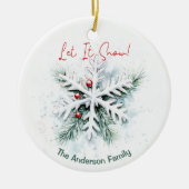 Sneeuwvlok Kerst Ornament | Aangepaste naam (Voorkant)