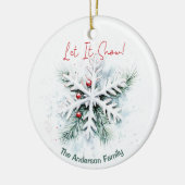 Sneeuwvlok Kerst Ornament | Aangepaste naam (Links)