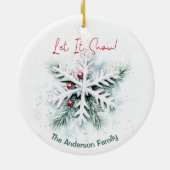 Sneeuwvlok Kerst Ornament | Aangepaste naam (Achterkant)