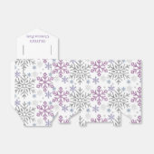 Sneeuwvlok Kerst Paarse Zilver Bedankdoosjes (Uitgevouwen)