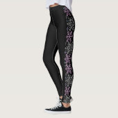 Sneeuwvlok Kerst Paarse Zilver Leggings (Links)