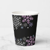 Sneeuwvlok Kerst Paarse Zilver Papieren Bekers (Achterkant)