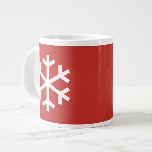 Sneeuwvlok Kerst Reuzen Rode Koffiemok Grote Koffiekop (Links)