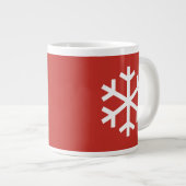 Sneeuwvlok Kerst Reuzen Rode Koffiemok Grote Koffiekop (Voorkant rechts)