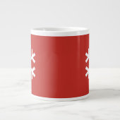 Sneeuwvlok Kerst Reuzen Rode Koffiemok Grote Koffiekop (Voorkant)
