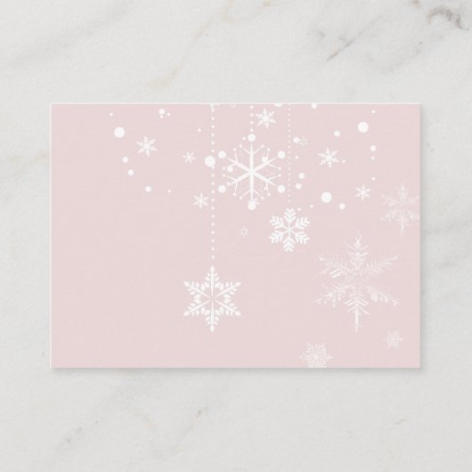 Sneeuwvlok Kerstbal Winter Luier Raffle Informatiekaartje (Achterkant)