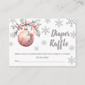 Sneeuwvlok Kerstbal Winter Luier Raffle Informatiekaartje (Voorkant)