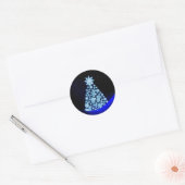 Sneeuwvlok Kerstboom Klassieke Ronde Sticker (Envelop)